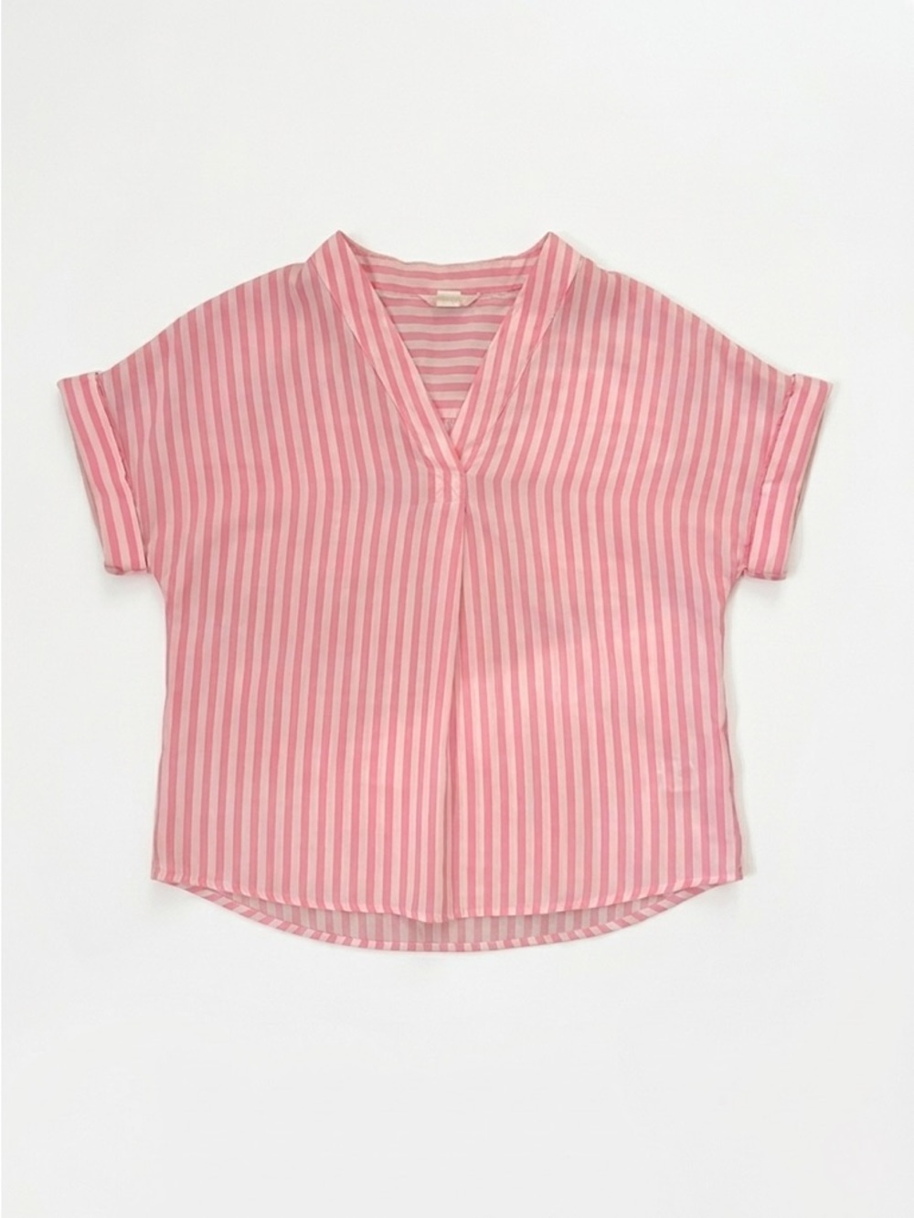 Beach Lunch Lounge Pink Striped V-Neck Top